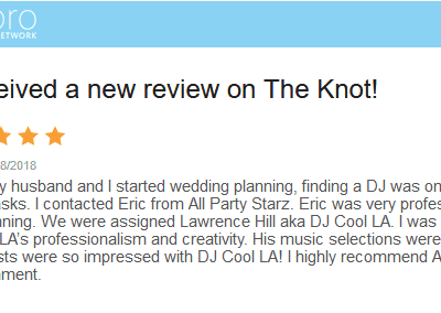 Lancaster Wedding DJ Review DJ Cool La All Party Starz Entertainment DJ 02